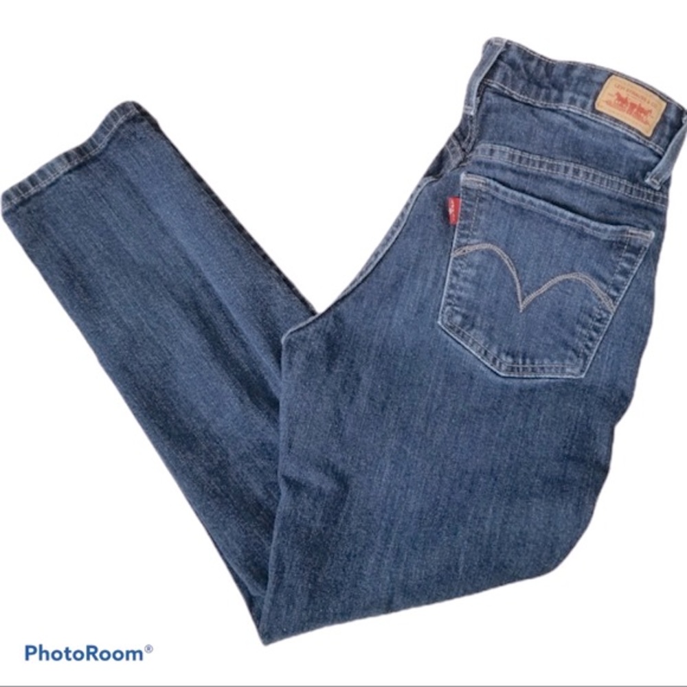 LEVI's Mid Rise Skinny Blue Jeans Girls Medium Wash No Distressing Size 8